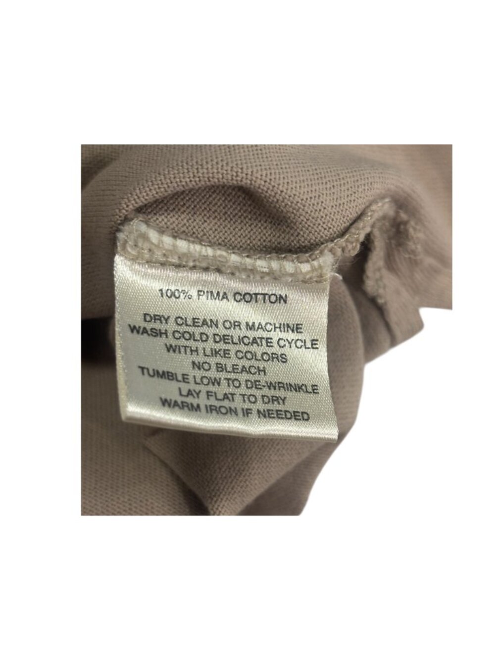 Robert Barakett Mens L Pima Cotton Long Sleeve Tee Beige Luxury Soft Casual - Picture 5 of 8